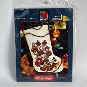 Mickey Unlimited Mickey & Gang Christmas Stocking Cross Stitch Kit New Sealed